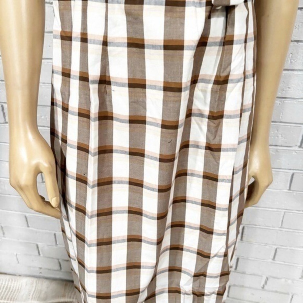 Anthropologie Maeve Women's Belted Square-Neck Strapless Plaid Dress - Size XL - Picture 9 of 12